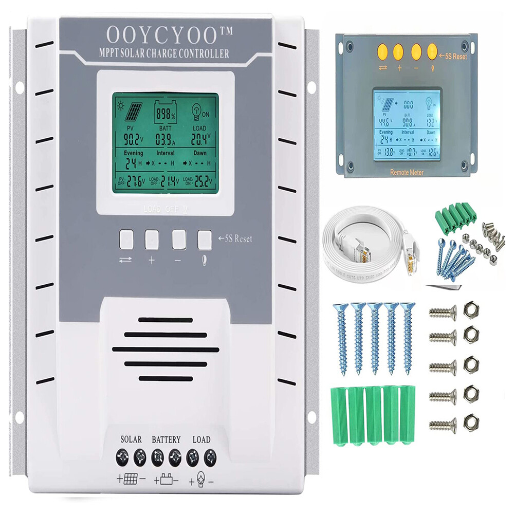 100A 80A 60A-20A MPPT Solar Panel Regulator Charge Controller 12V/24V PV 100V A2