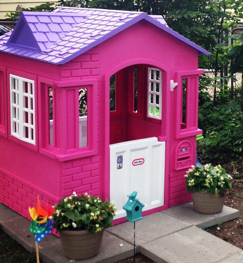 Casita de Juegos para Niñas para Interior o Exterior Casita Rosa de Juguete
