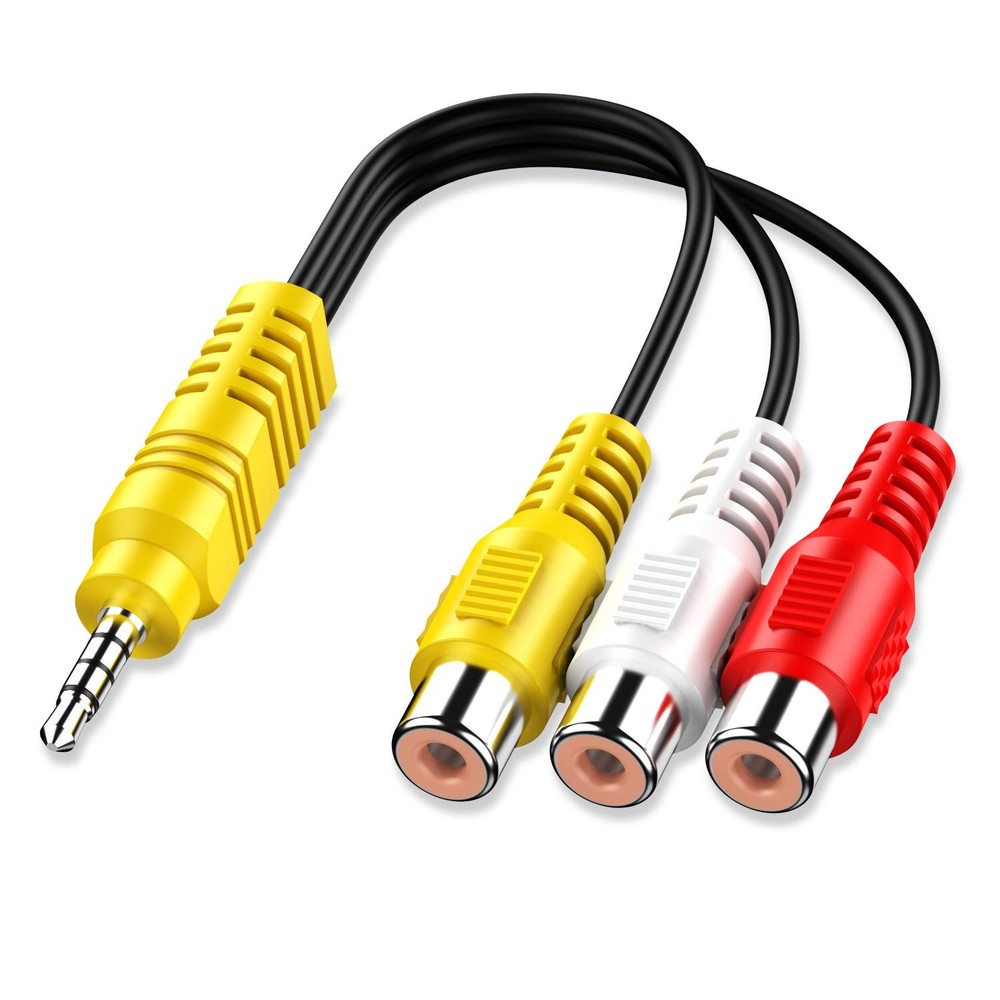 3.5MM to 3 RCA Cable ，Video AV Component Adapter Replacement for TCL...