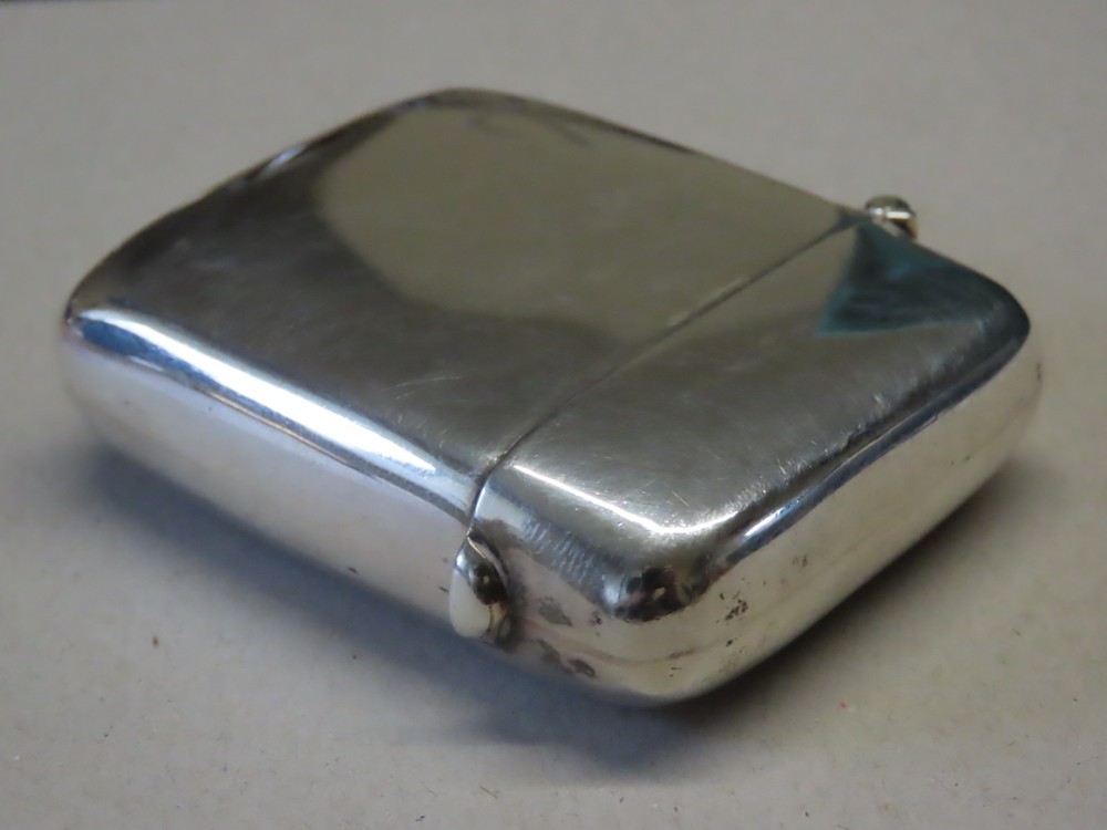 Large silver vesta case, Thomas Bishton, 1920