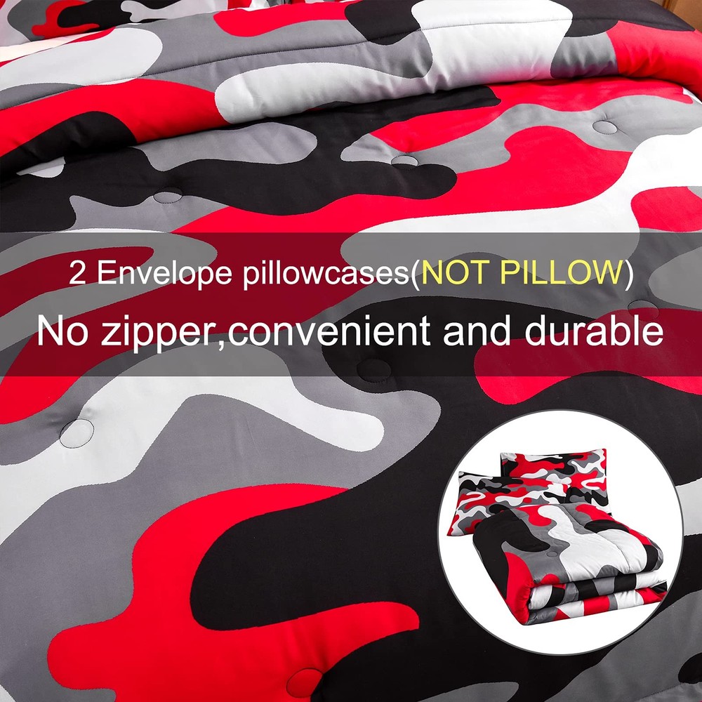 Camouflage Bedding Set, Colorful Pattern Style Comforter Set, 3 PCS Comforter...