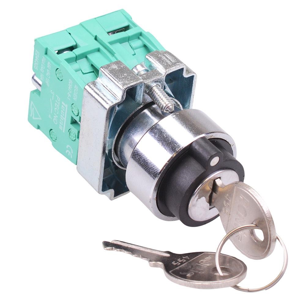 Techna PtecMetK2CRA 2 Position Metal Key Switch 10A 2NO