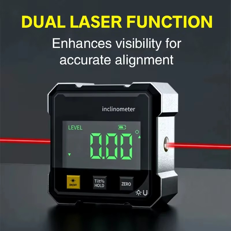 4-Side Magnetic Digital Angle Gauge with Laser Electronic Protractor Horizontome