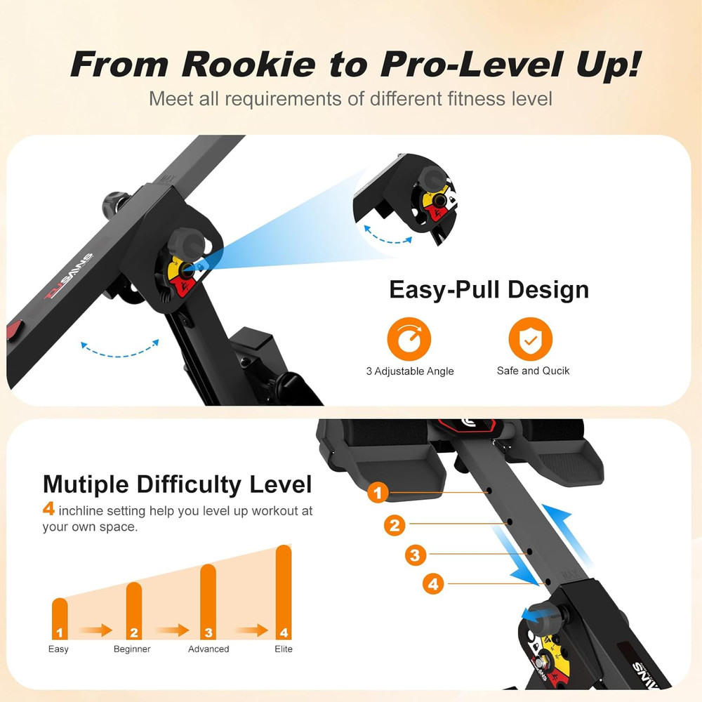 TOUSAINS 3 in 1 Ab Machine, Foldable Rowing Machine & Cable System, Core Trainer