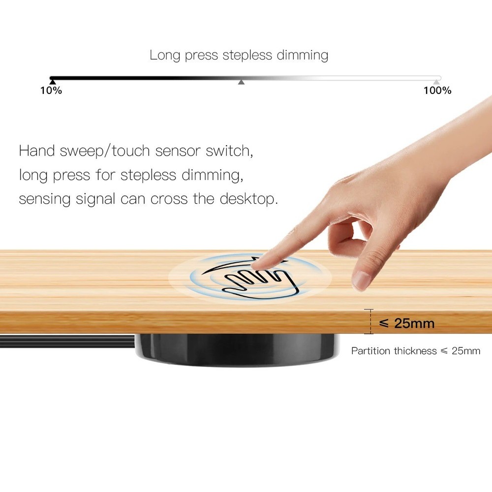 Wooden Panel LED Sensor Dimmer Switch Hidden Switch Touch Switch Mirror