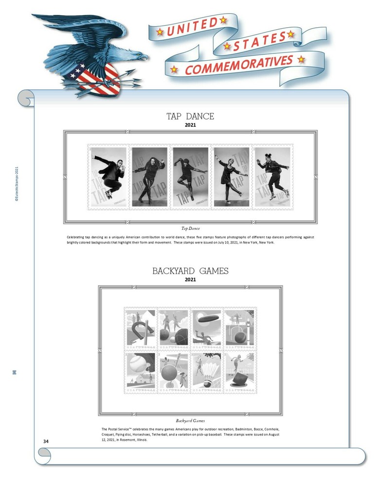 2021 U.S. Commemorative Singles SIMPLIFIED Supplement (White Ace Alternative)