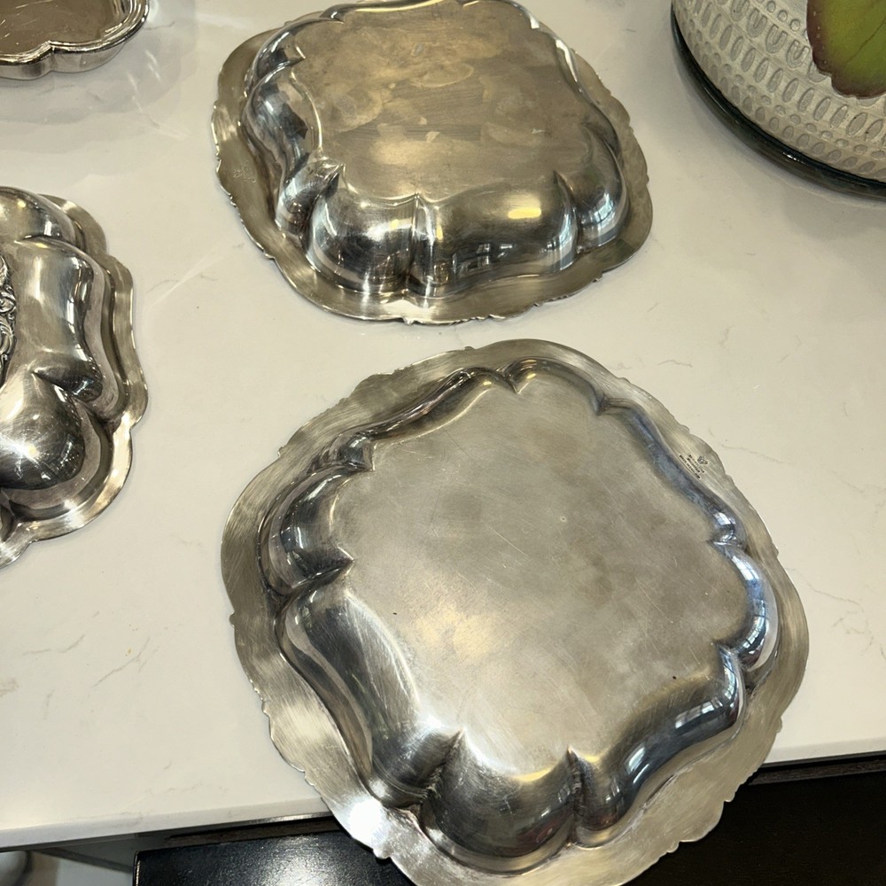 2 N.B. & Sons Nathan Bloom & Sons Silverplate Serving Dishes Removable Handle