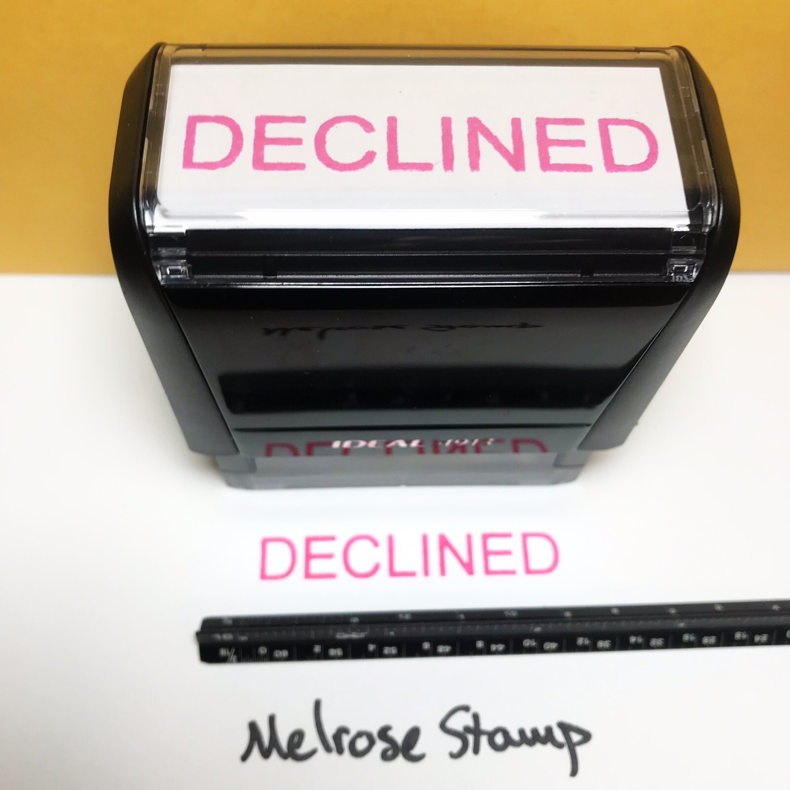 Declined Rubber Stamp Pink Ink Self Inking Ideal 4913