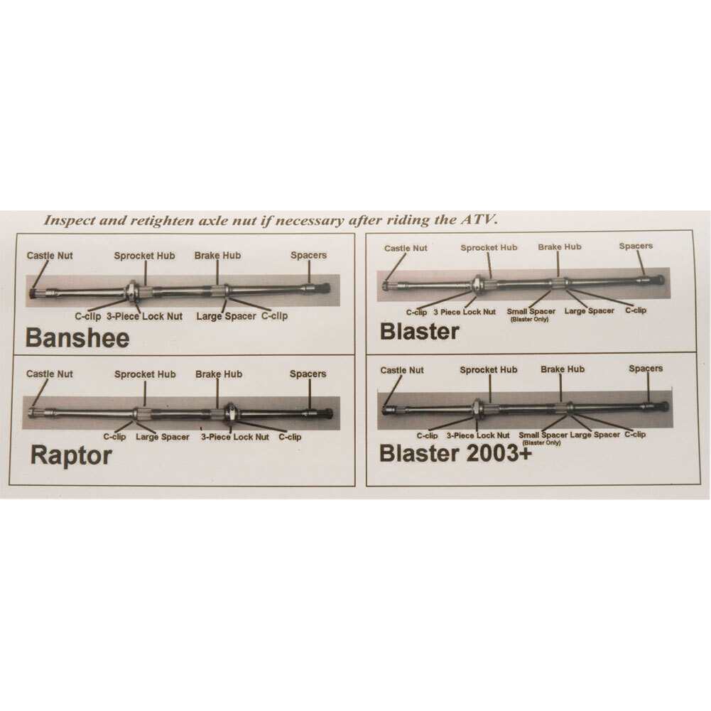 Tusk Adjustable Width Racing Axle Fits YAMAHA BANSHEE 350 BLASTER 200 RAPTOR