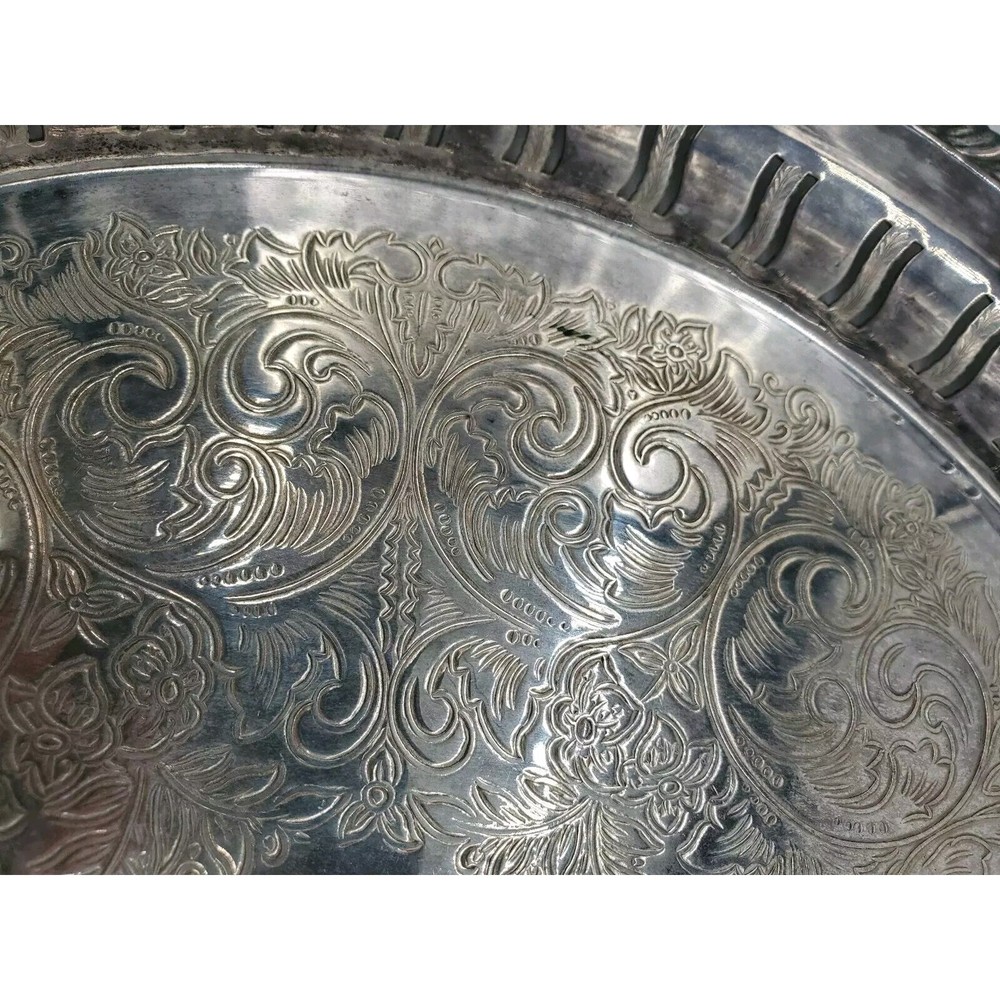 Wm A Rogers Ornate Silverplate 12" Tray