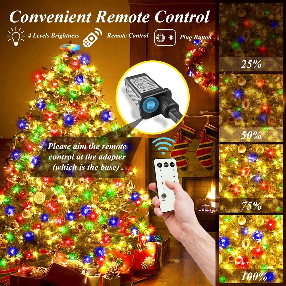 aneeway 400 LED Christmas Tree Lights, Christmas Lights with 8 Light Modes & ...