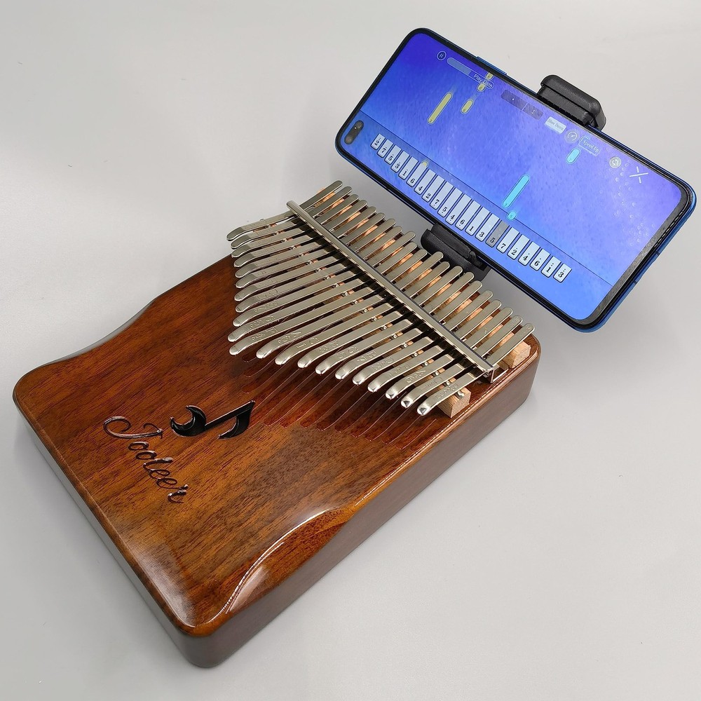 21 Keys Solid Kalimba with App Phone Holder Carrying Case Portable Thumb Pian...
