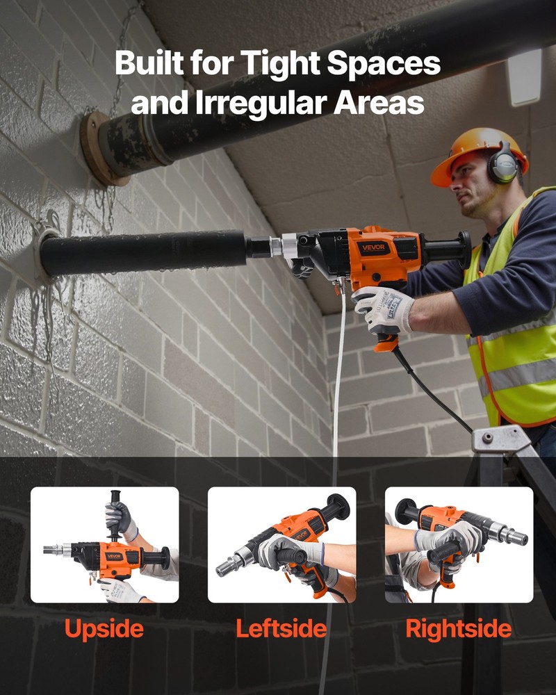 VEVOR Diamond Core Drill Machine Handheld Concrete Core Drill Rig 6.3 in 2000W