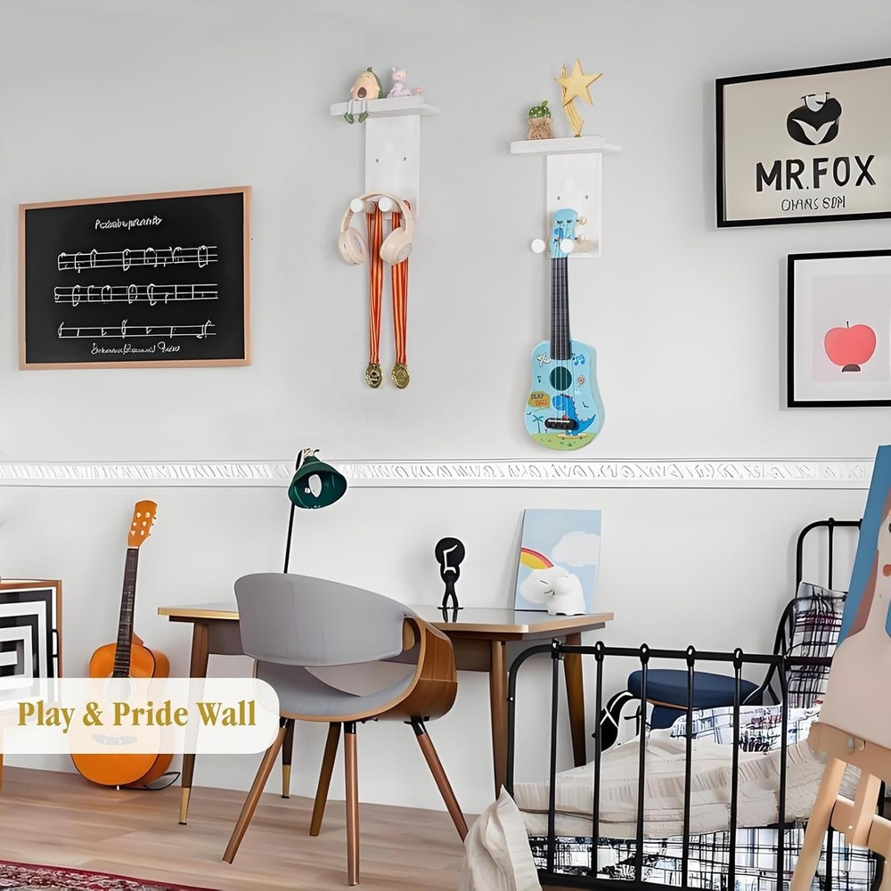 Rustic Wood Guitar Wall Mounts - 2 Pack