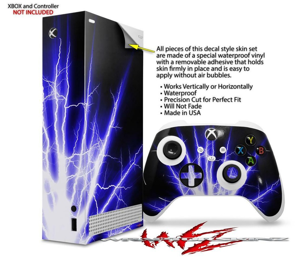 Skins XBOX Series S Console Controller Lightning Blue