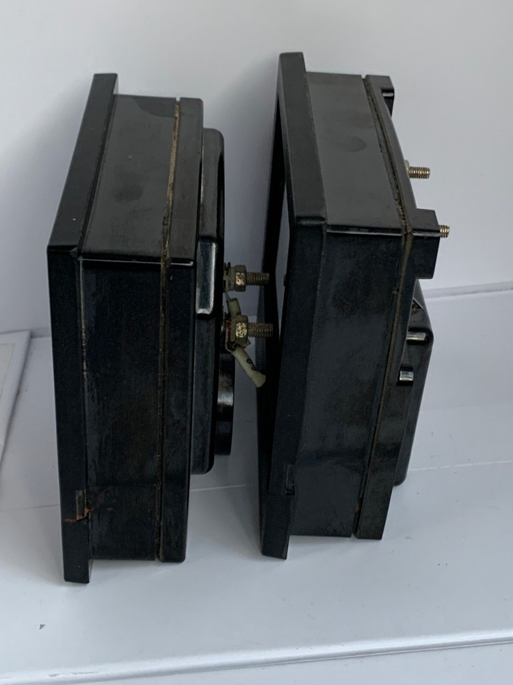 Vintage ammeter Soviet Voltmeter Industrial design Bakelite case 2pcs