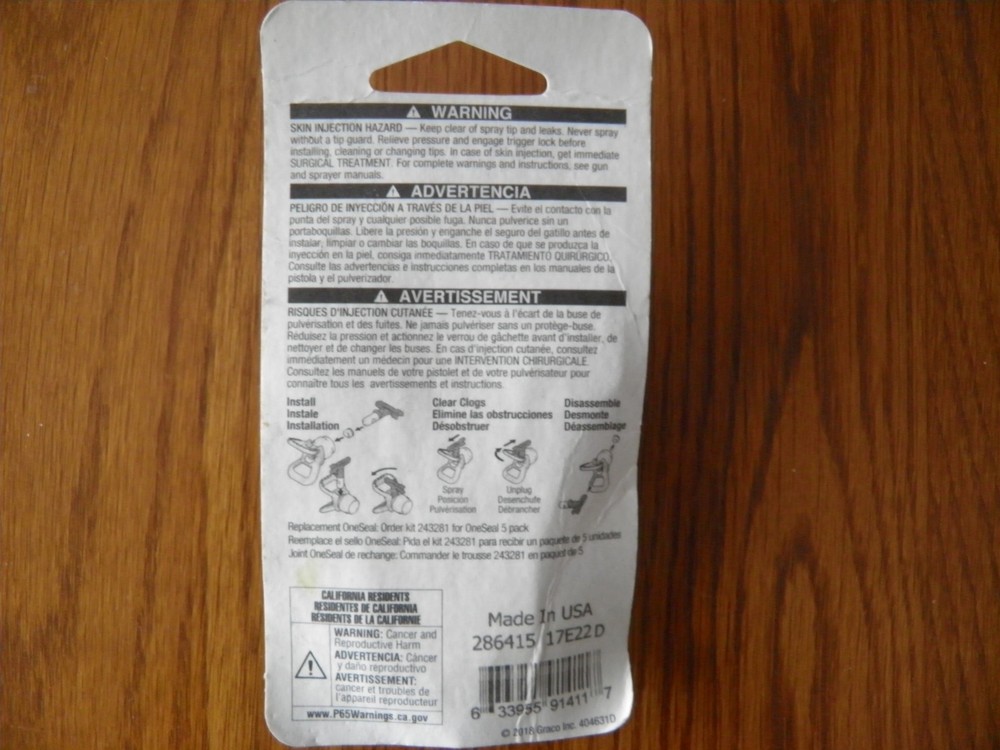 Graco Rac 5 Switch Tip 286517 Reversible Spray Tip switchtip sealed unused