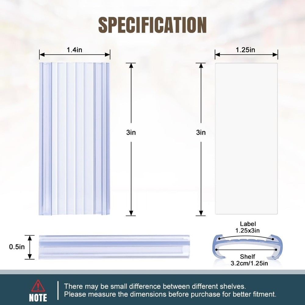 100Pcs Clear Wire Shelf Label Holders with Inserts for Effortless Organization