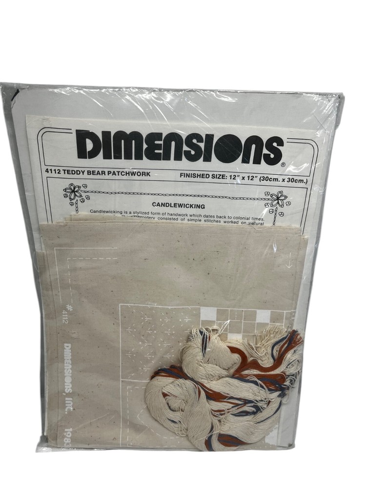 Dimensions Candlewicking Teddy Bear Patchwork Kit 4112 - 12" x 12" Michael Hague