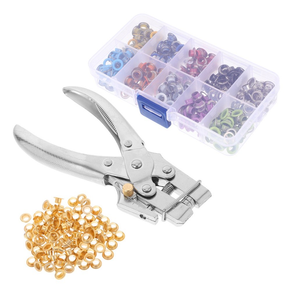 Grommet Tool Kit Handheld Hole Punch Plier Eyelet Setting Pliers
