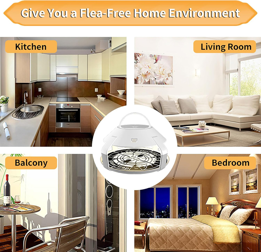 Flea Traps for inside Your Home with Light, Flea Light Trap for Bug USB Charing