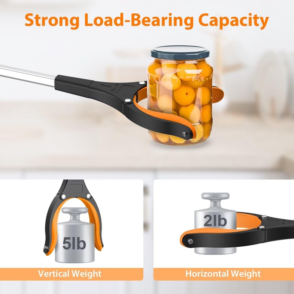 32" Foldable Grabber Tool 2-Pack, 360° Rotating Jaw, Magnet, Trash Picker Upper