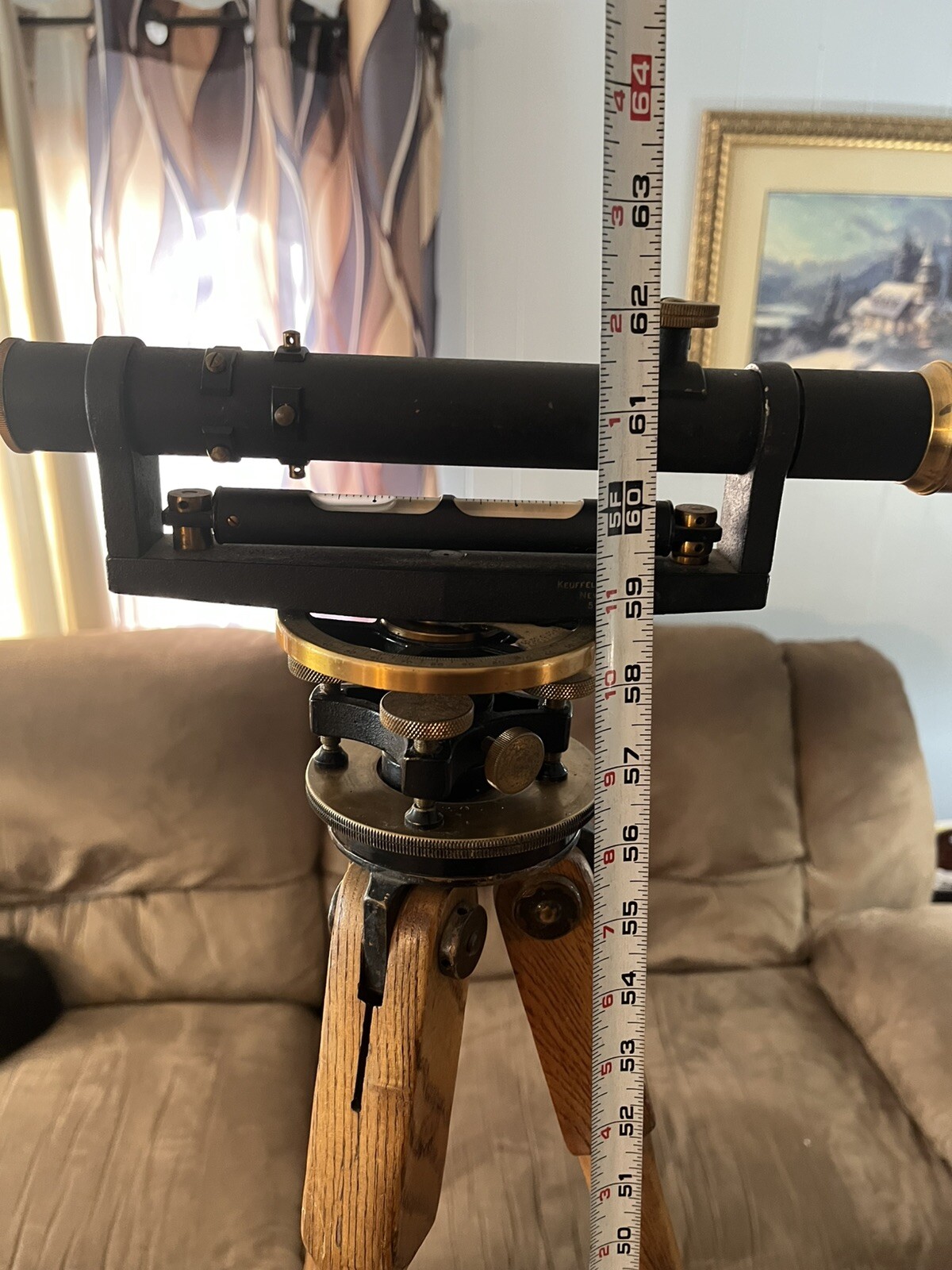 Antique 1924 Kueffel & Esser Co Model 5109 Surveyor Transit W/ Orig Tripod