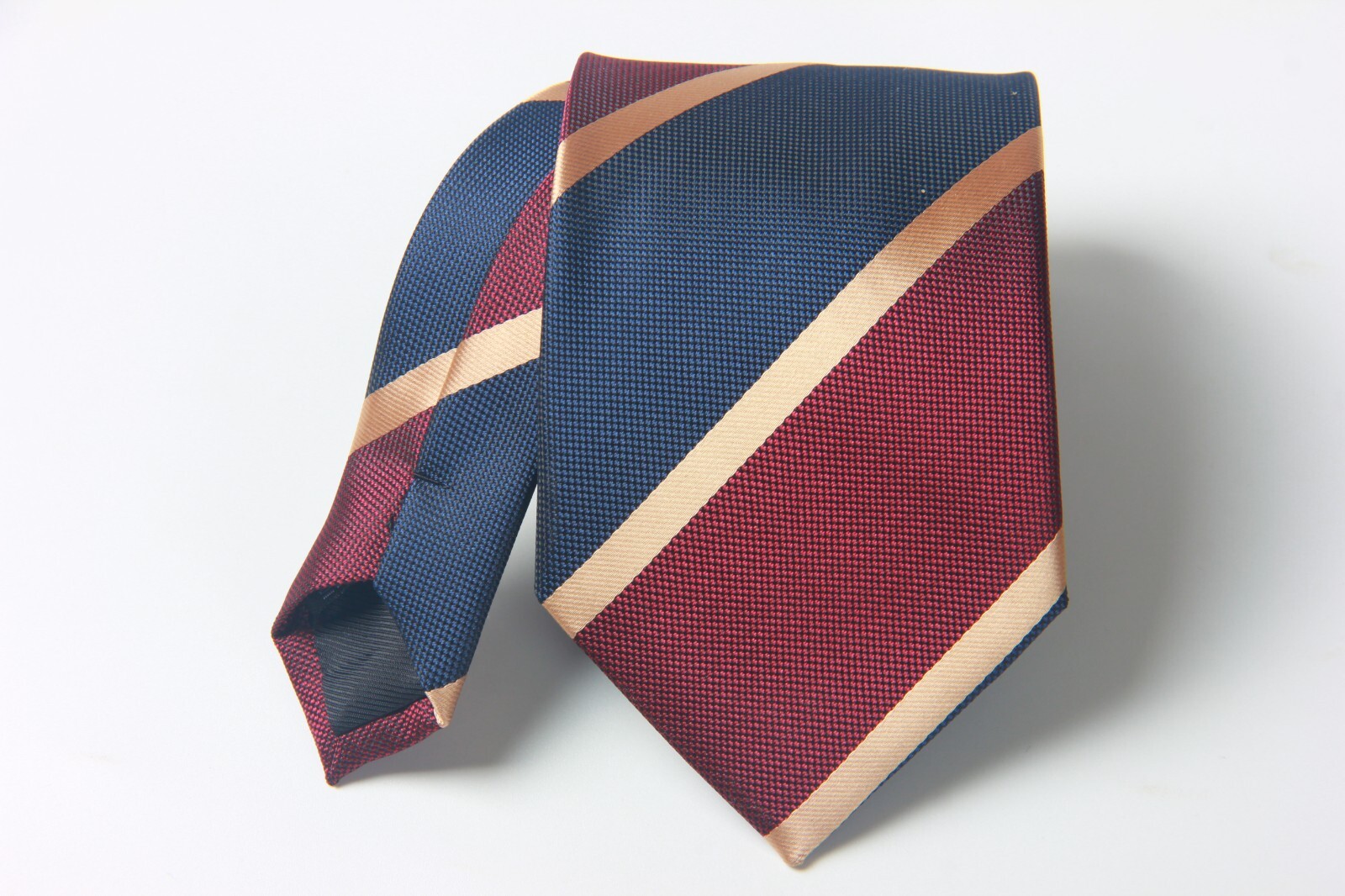 New Classic Striped Blue Red JACQUARD WOVEN 100% Silk Men's Necktie Tie