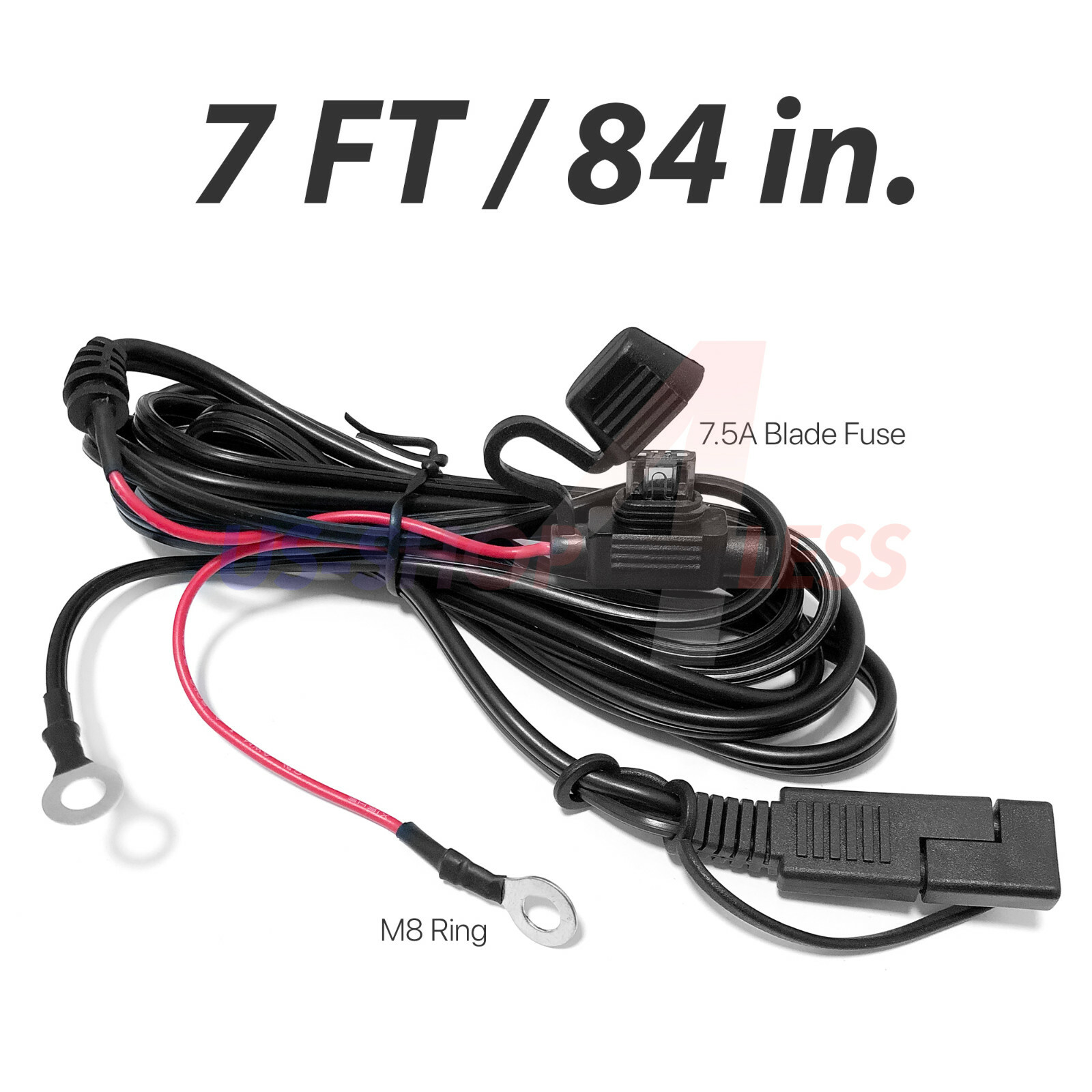 SAE 2Pin Ring Terminal Battery Cord Tender Cable Harness Wire Plug Quick Connect