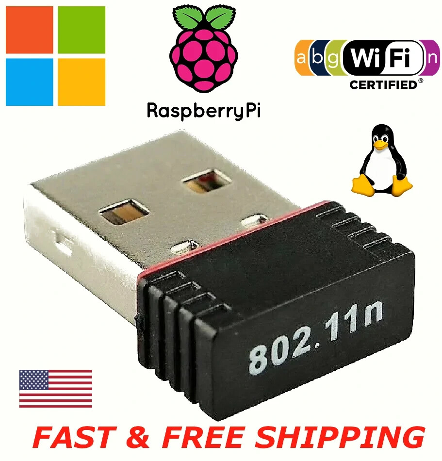 Ultra-Nano USB 2.0 Wireless Adapter (Windows/Linux/Raspberry Pi)
