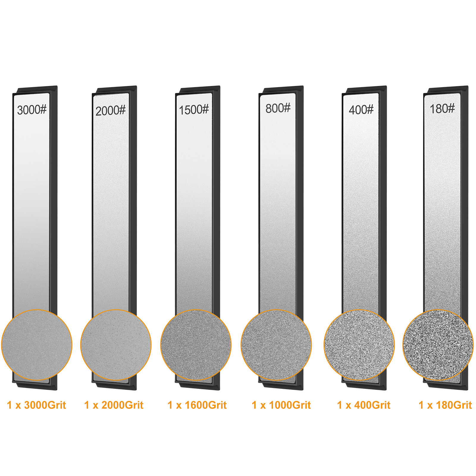 6x Diamond Sharpening Stone Set Knife Sharpener 80 400 800 1500 2000 3000 Grit