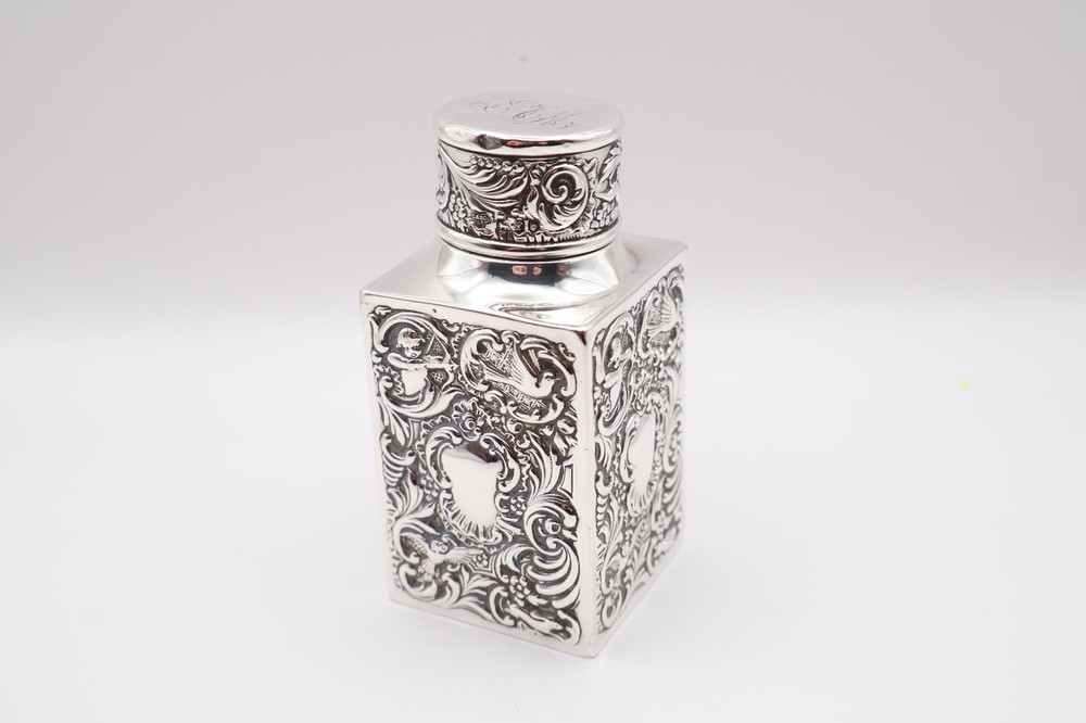 Antique Solid Silver Tea Caddy Hallmarked London 1901