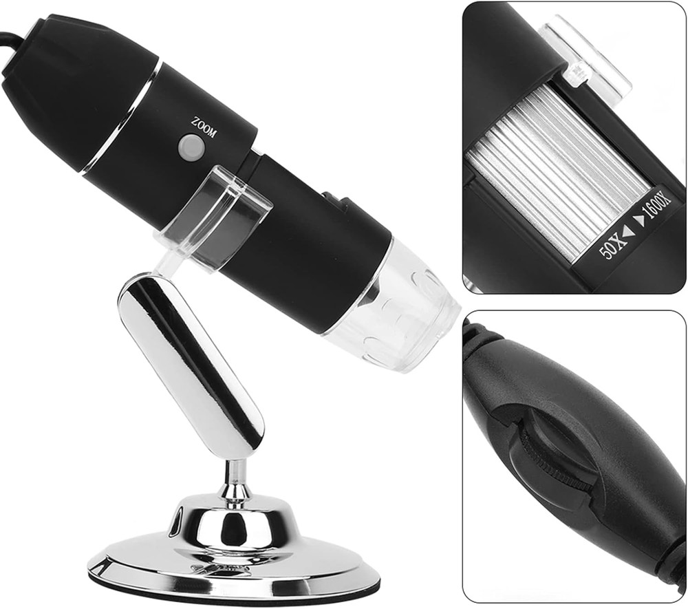 Digital Microscope 1600X USB Handheld Microscope for Science Lab, Plant Inspecti