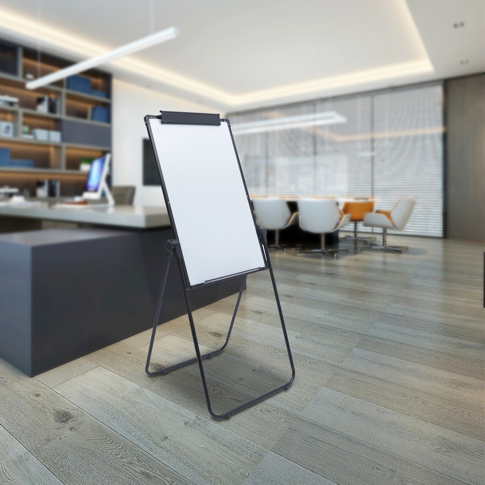 Black Frame Portable Whiteboard Height Adjustable Flip Chart Writing Memo Board