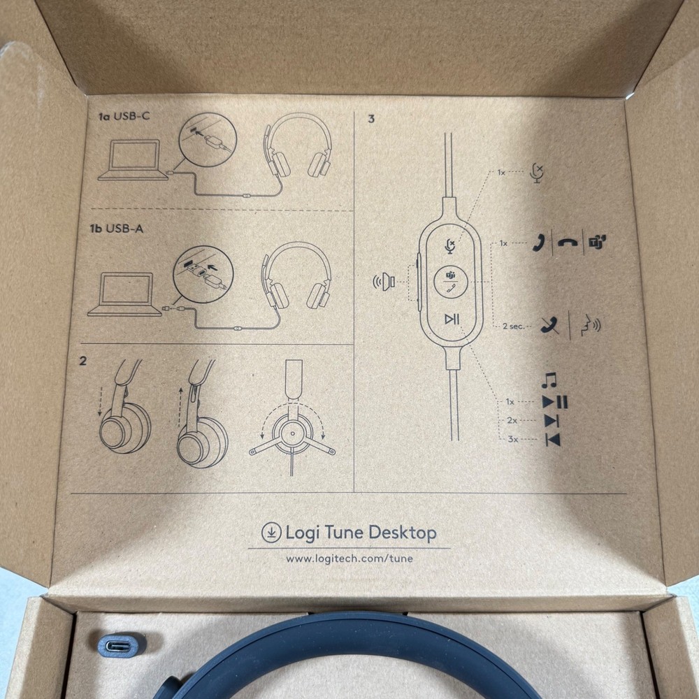 Logitech Zone Wired USB C Headset with USB A Adapter Certified Microsoft Teams