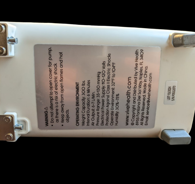 READ DESC* Vive Alternating Pressure REPLACEMENT PUMP ONLY* Open Box