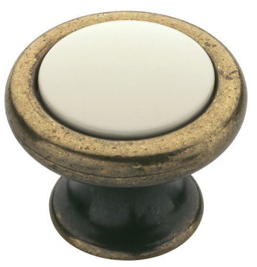 1-1/2" Francesca Knob Bronzed Brass & Ivory