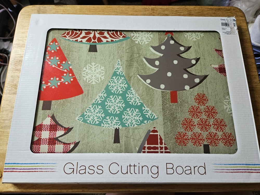 Glass Cutting Board/ Cheese Board Christmas
