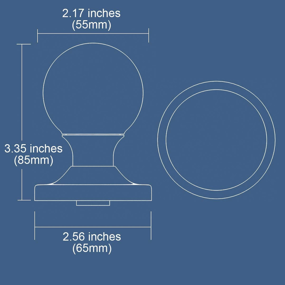 Passage Round Ball Crystal Door Knobs Polished Chrome Round Rosette