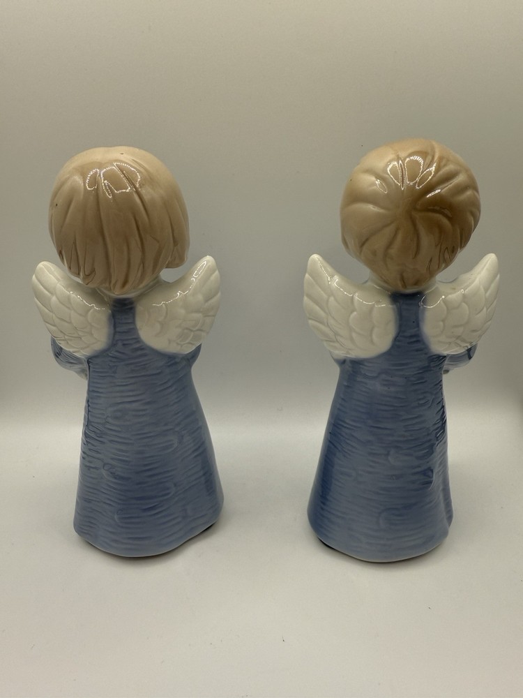 Angels With Blue Robes Candle Holders