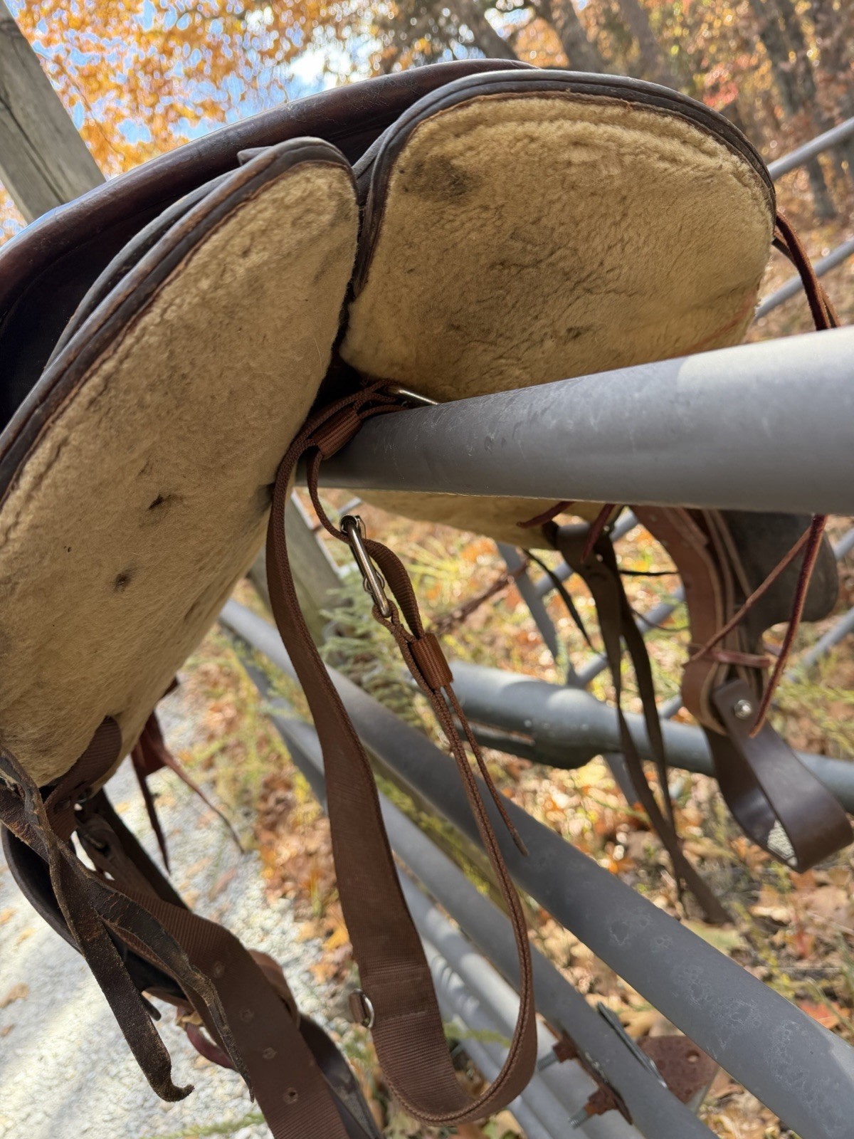 Western Saddle Décor – Rustic Cabin Display – Tooled Leather 15” VERY NICE DECOR