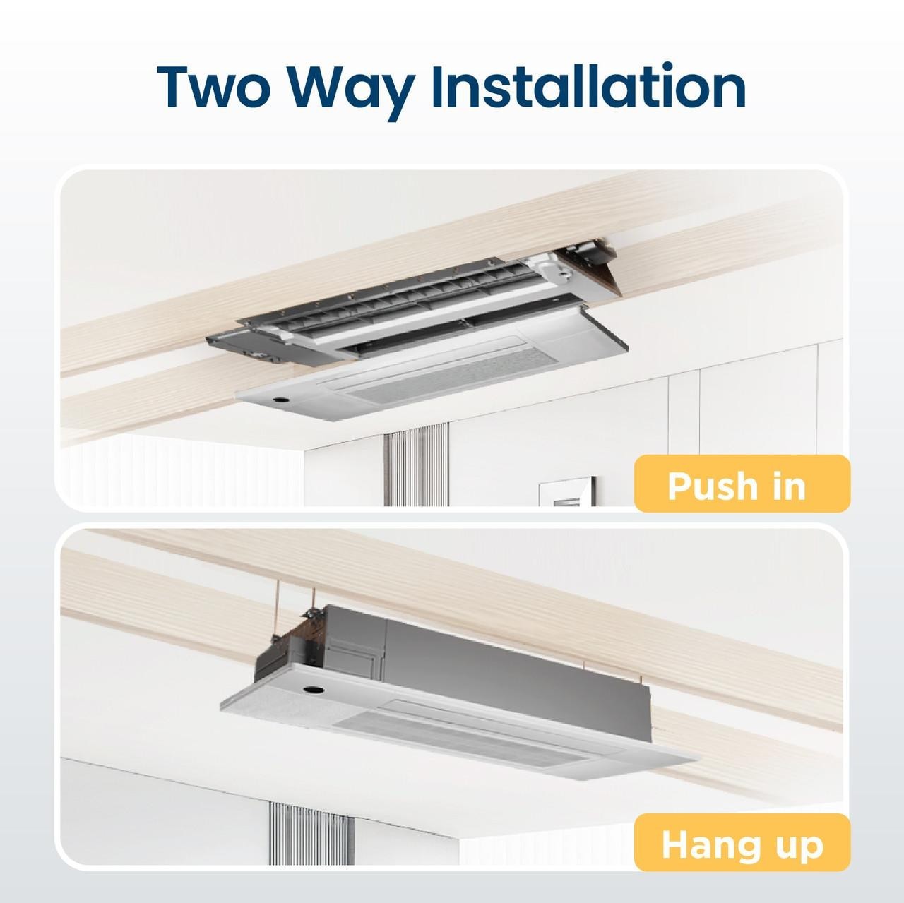 Senville 6000 BTU 1-Way Cassette Air Conditioner - Heat Pump 20.5 SEER2 16ft