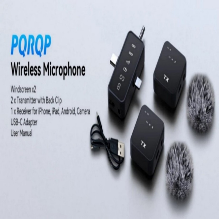 3in1 Mini Microphone for iPhone/Android/Camera Wireless Lavalier Microphone&/-/