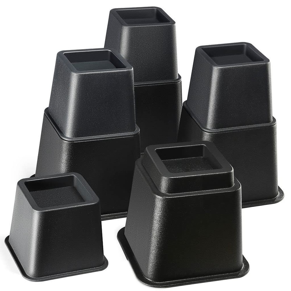 Adjustable Stackable Bed Frame Risers for Elevation & Under-Bed Storage - Heavy-