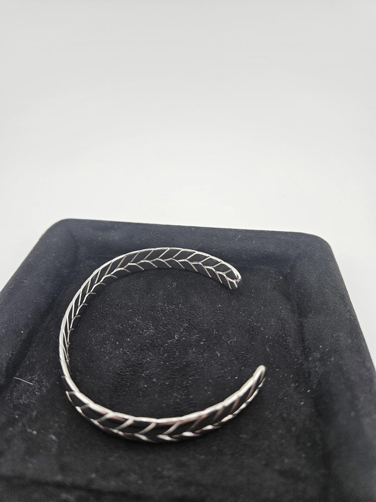 Silver Braided//Chevron Design Cuff Bracelet