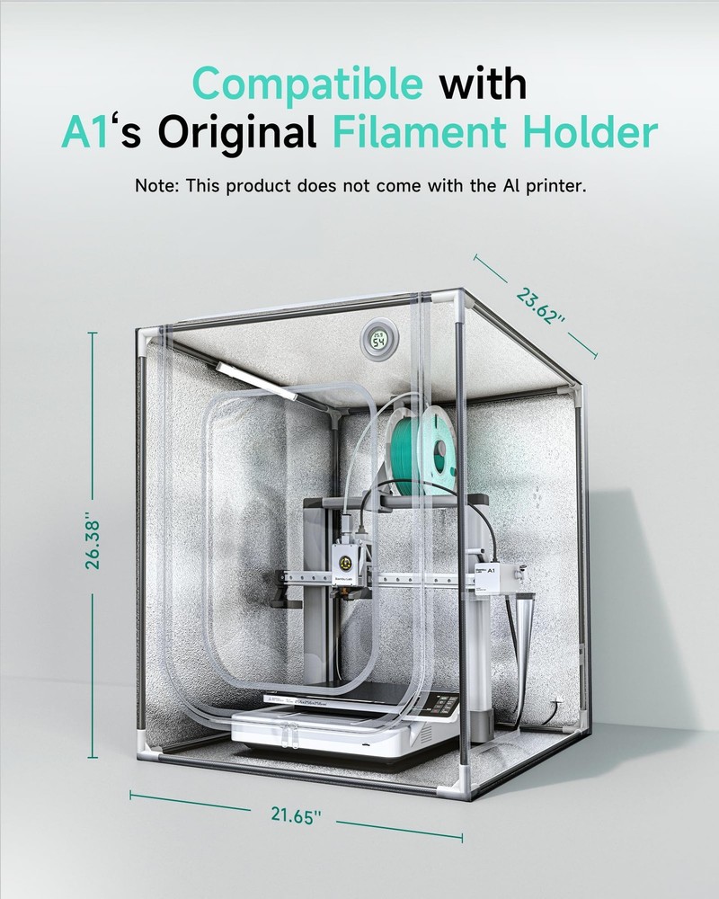 TOPCUBE 3D Printer Enclosure for Bambu Lab A1, Large Size For Black