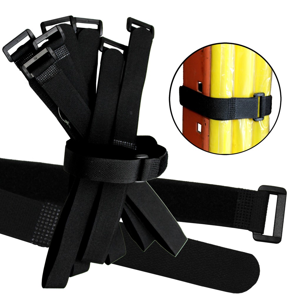 100 Quantity Durable Hook & Loop Reusable Cable Tie Down Straps Buckle 20" x 1"