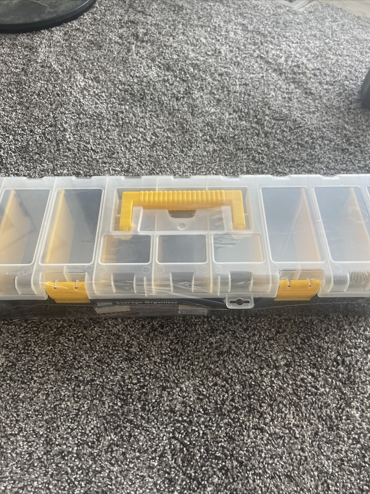 Portable Storage Organizer Case : 9 Compartment : Durable ABS : Carrying Handle