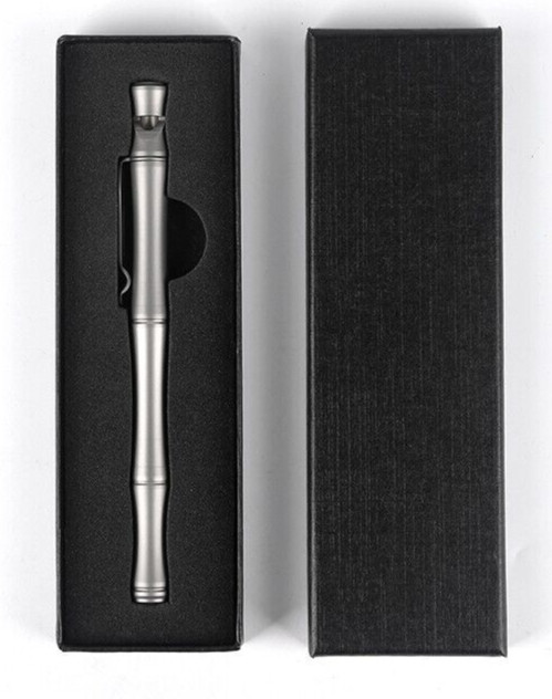 Titanium Survival Whistle Ballpoint Pen – Camping Gear Gift & Collectible Tool
