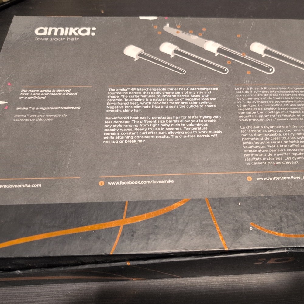 Amika 4p Interchangeable Curling Iron Pre Owned With Box